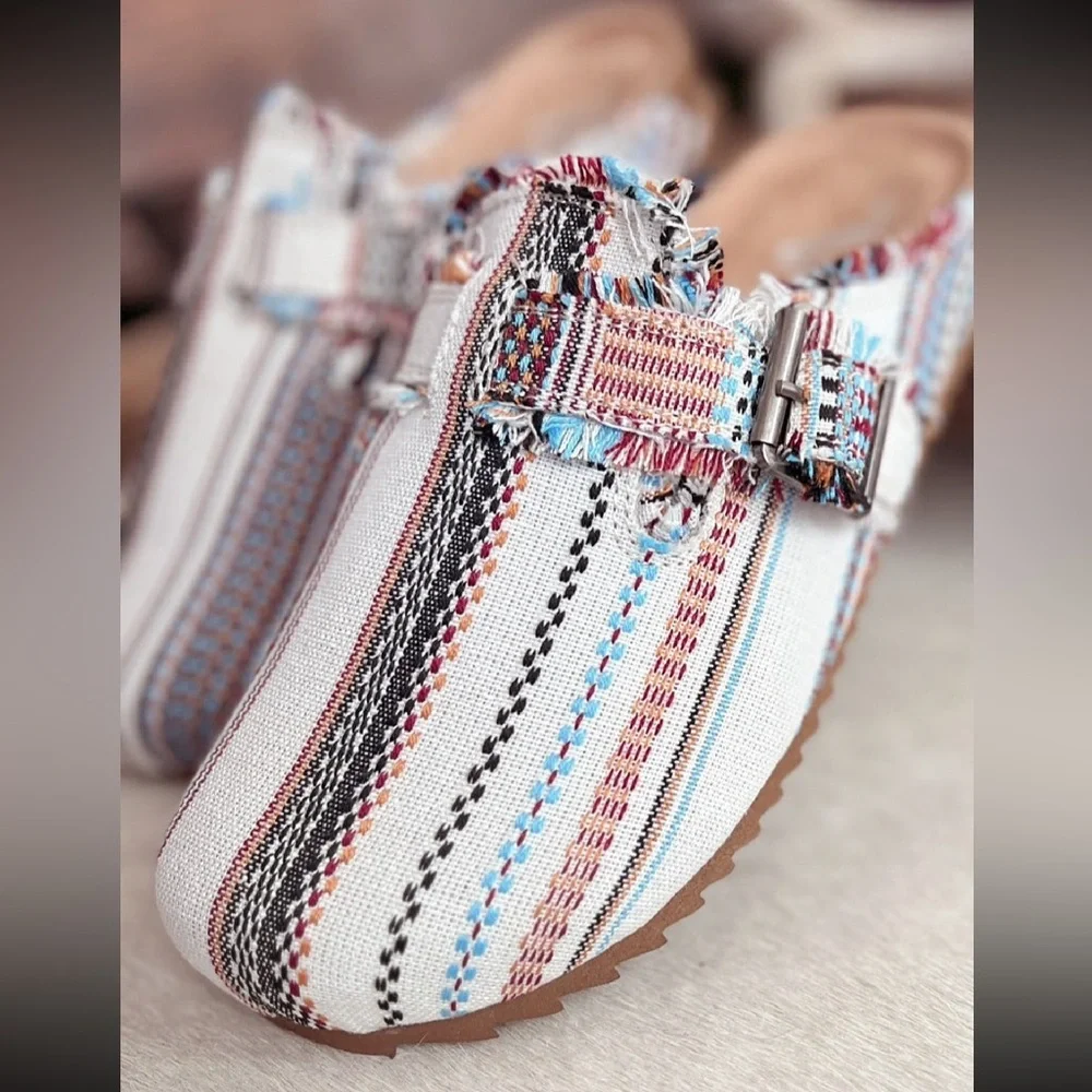 NIB Brand New In Box Very G Multi Colored Basket Clogs Slip On Shoes Slides - Picture 4 of 6